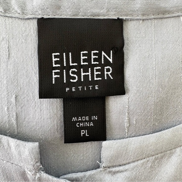 Eileen Fisher tunic top with crew neckline and 3/4 length sleeves,  in 💯 silk - Picture 14 of 16